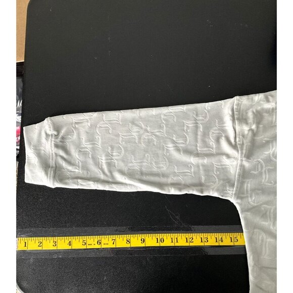 Juicy Couture‎ Hoodie Loungewear Women XL Gray Velour Logo Cropped Pullover - Picture 12 of 13